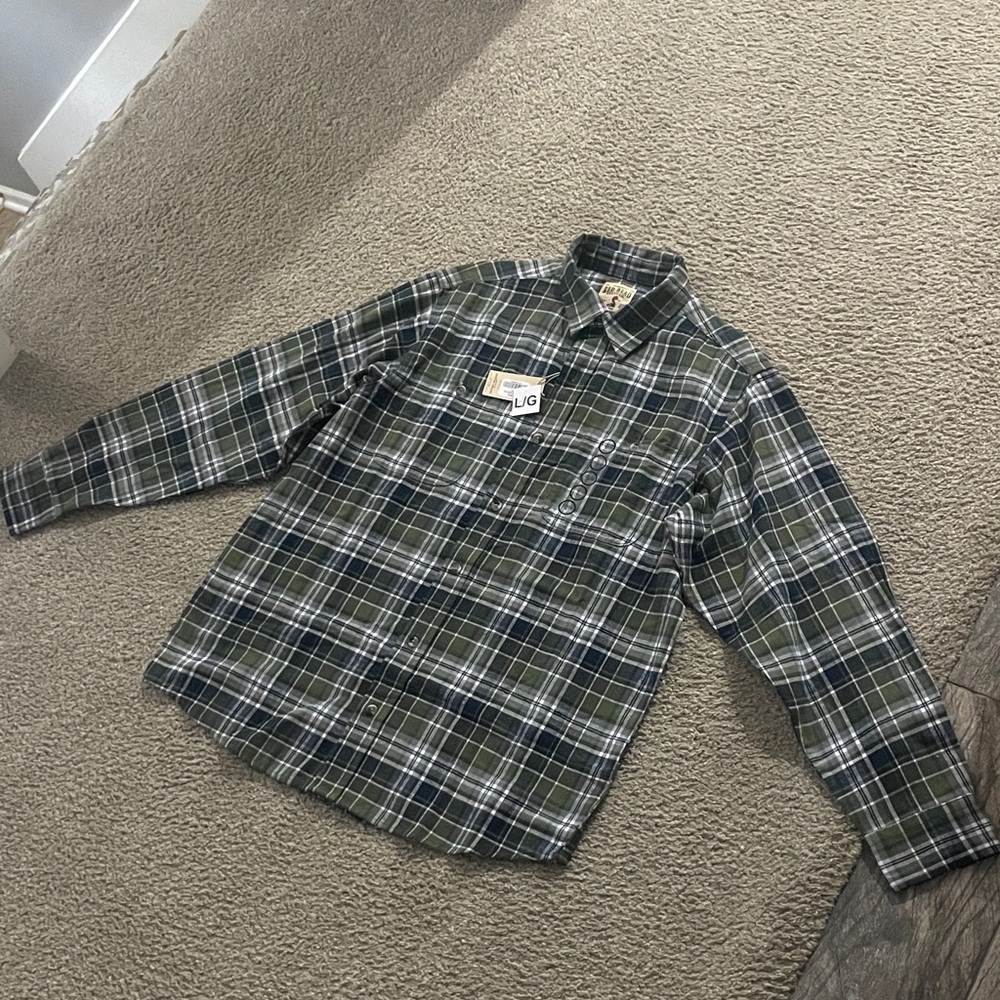 RedHead Men's Casual Plaid Shirt in Green and Black